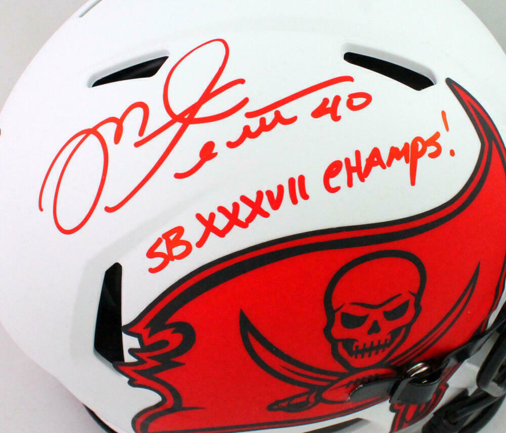 Mike Alstott Tampa Bay Buccaneers Signed Bucs Authentic Lunar Speed Full-sized Helmet SB *Red (BAS COA)