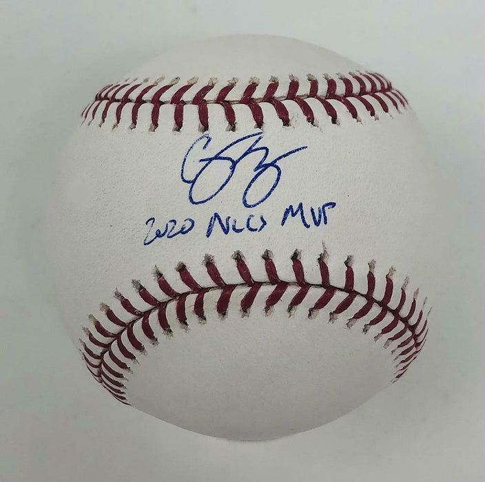 Corey Seager Los Angeles Dodgers Signed 2020 NLCS MVP Official Baseball FAN COA (Brooklyn)