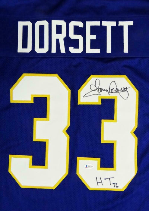 Tony Dorsett Signed Blue College Style Jersey w/ Insc (BAS COA)