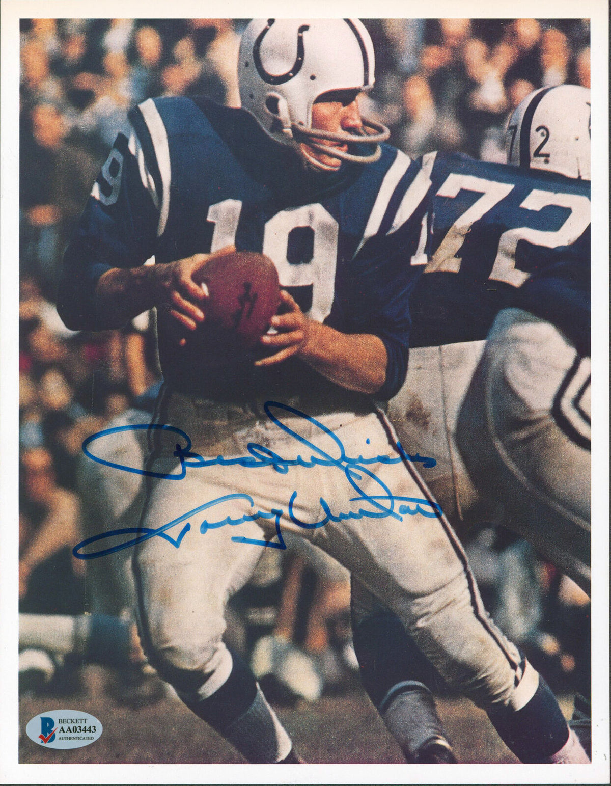 Johnny Unitas Baltimore Colts Signed 8x10 Autographed Photo 