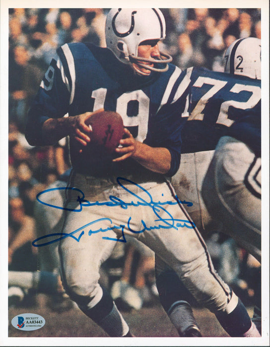 Johnny Unitas Baltimore Colts Signed "Best Wishes" Authentic 8x10 Photo BAS COA (Indianapolis)
