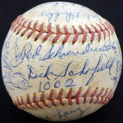 1956 Spring Training Autographed Baseball 33 Sigs Al Kaline Schoendienst A52659, , 