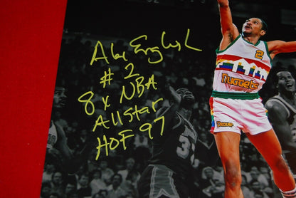 ALEX ENGLISH DENVER NUGGETS signed 11X14 photo JSA COA