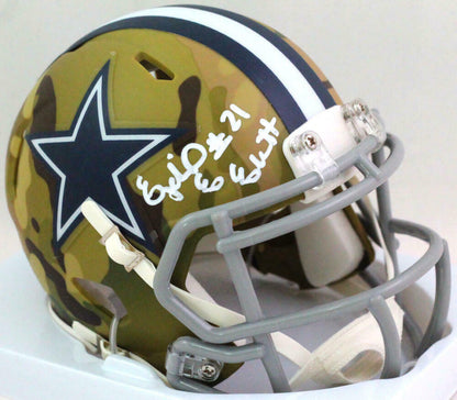 Ezekiel Elliott Autographed Dallas Cowboys Camo Mini Helmet- BAS COA