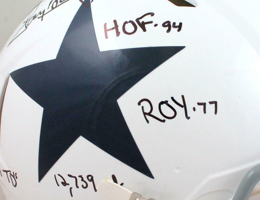 Tony Dorsett Signed Dallas Cowboys F/S 60-63 TB Speed Authentic Helmet w/5 Insc- (BAS COA)