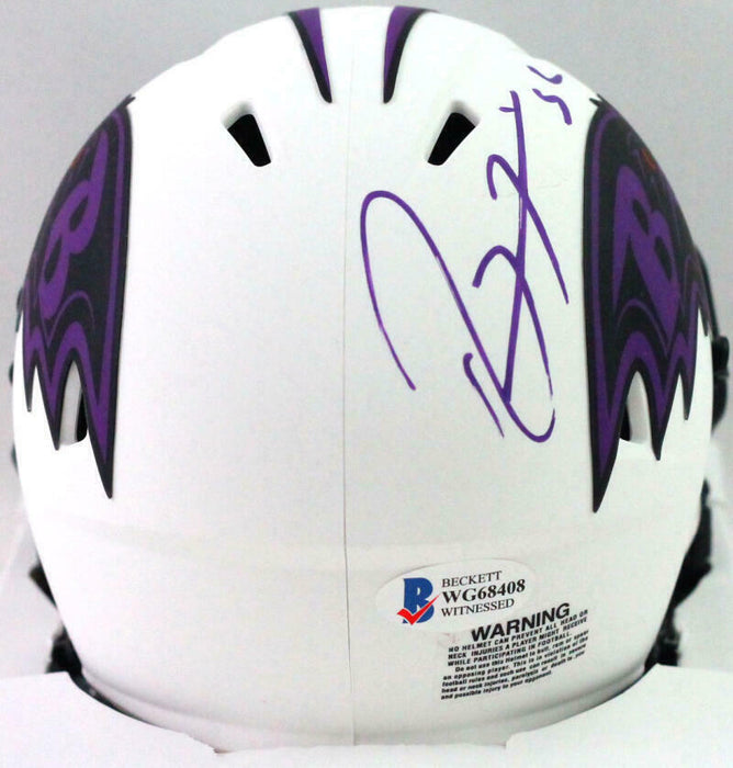 Ray Lewis Baltimore Ravens Signed Lunar Mini Helmet (BAS COA)