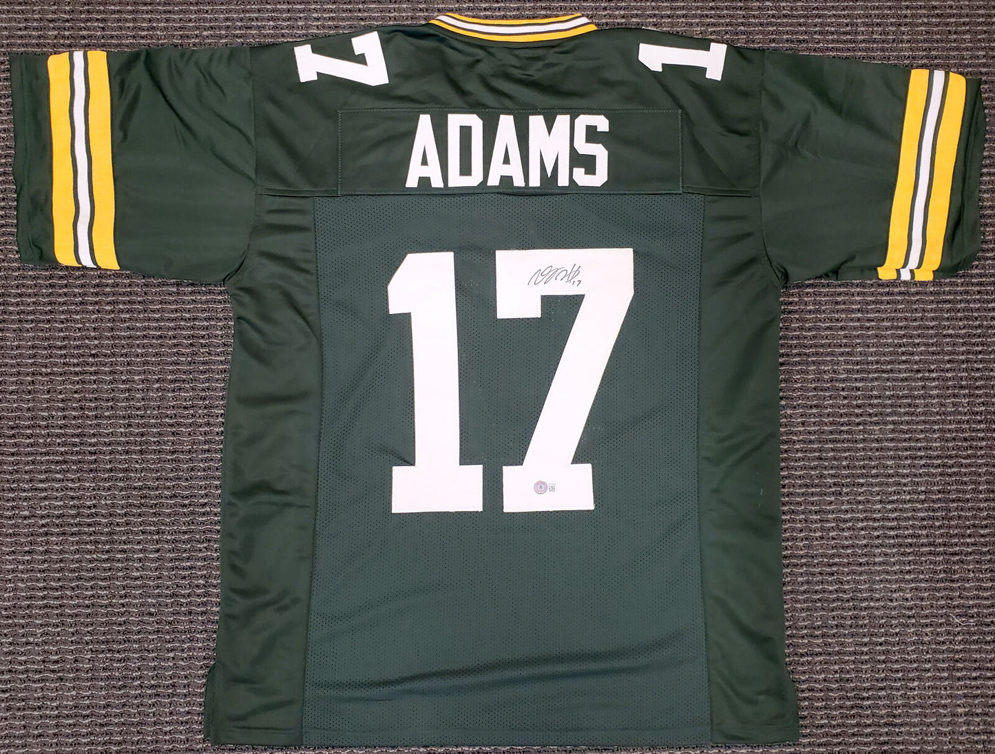 DAVANTE ADAMS GREEN BAY PACKERS AUTOGRAPHED SIGNED GREEN JERSEY QR 193782 (BAS COA)