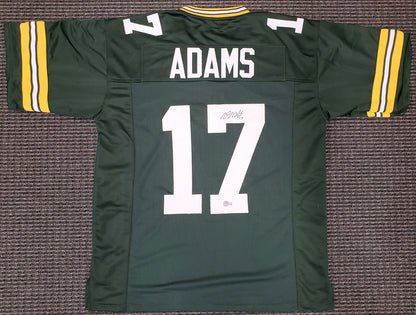 DAVANTE ADAMS GREEN BAY PACKERS AUTOGRAPHED SIGNED GREEN JERSEY QR 193782 (BAS COA)