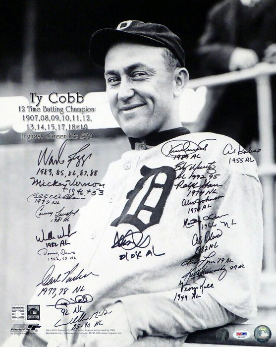 Ichiro Suzuki, Kirby Puckett, Wade Boggs & Al Kaline Detroit Tigers Detroit Tigers Autographed 16x20 Photo With 20 Signatures Including Stock #19081 (PSA/DNA COA)
