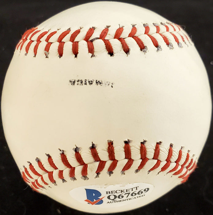 Hank Aaron Atlanta Braves Signed League Baseball Vintage Signature (BAS COA)