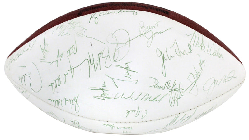 Joe Montana/Jerry Rice/Dwight Clark/Charles Haley/Roger Craig San Francisco 49ers Signed White Panel Football #A57172 (BAS COA)