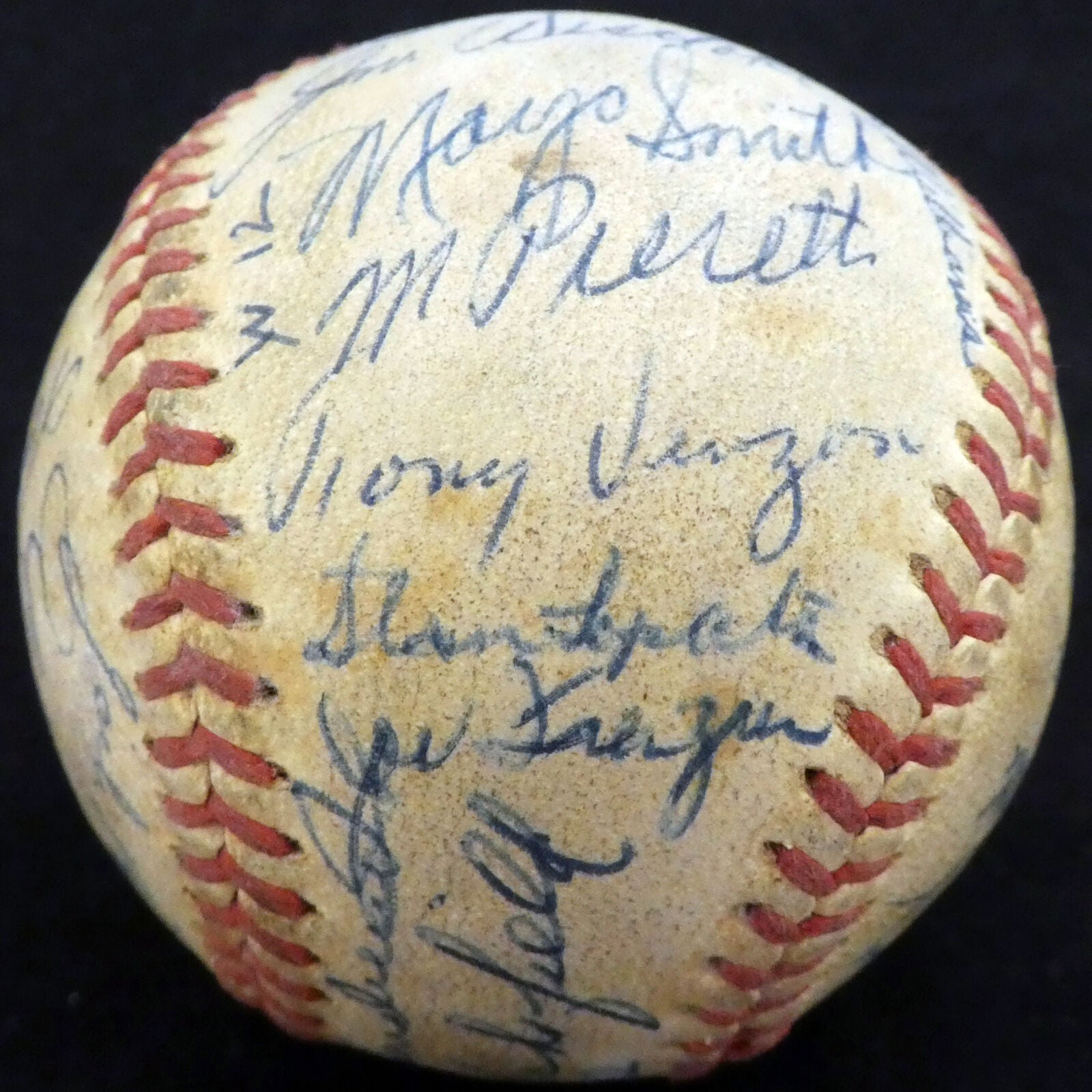 1956 Spring Training Autographed Baseball 33 Sigs Al Kaline Schoendienst A52659, , 