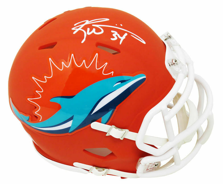 Ricky Williams Miami Dolphins Signed AMP Riddell Speed Mini Helmet (SCHWARTZ)