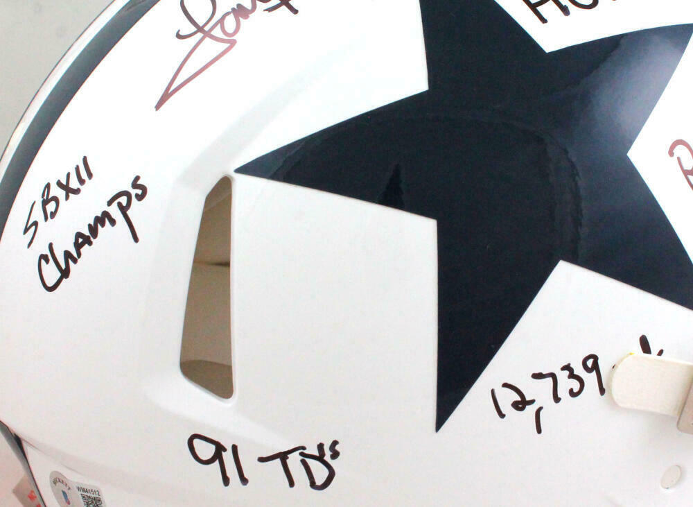 Tony Dorsett Signed Dallas Cowboys F/S 60-63 TB Speed Authentic Helmet w/5 Insc- (BAS COA)