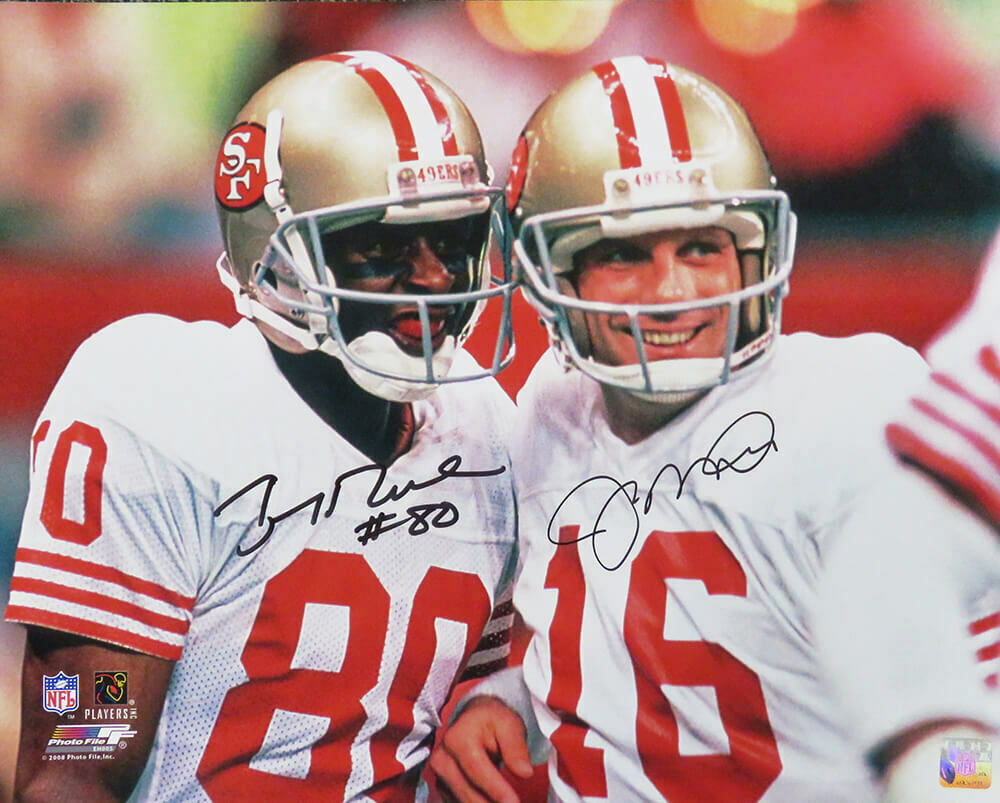 Joe Montana/Jerry Rice San Francisco 49ers Signed SF 49ers Close Up 16x20 Photo (SCHWARTZ)