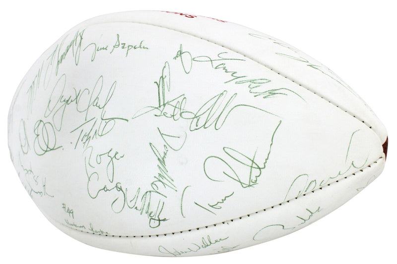 Joe Montana/Jerry Rice/Dwight Clark/Charles Haley/Roger Craig San Francisco 49ers Signed White Panel Football #A57172 (BAS COA)