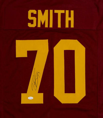 Tyron Smith Autographed Burgundy College Style Jersey (JSA COA)