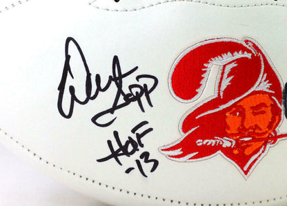 Warren Sapp/Derrick Brooks Tampa Bay Buccaneers Signed Buccaneers Logo Football with HOF *Black (BAS COA)