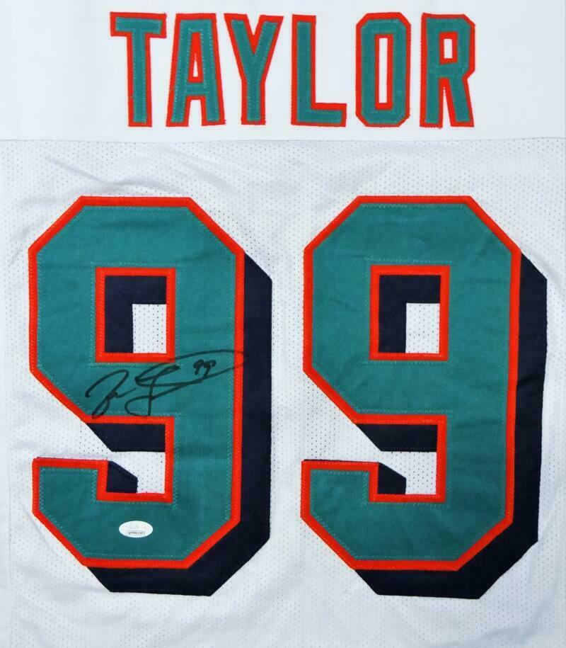 Jason Taylor Miami Dolphins Signed White Pro Style Jersey (JSA COA)
