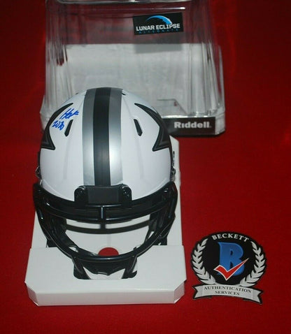 CLIFF HARRIS Dallas Cowboys signed Lunar Eclipse Mini Helmet 1 (BAS COA)