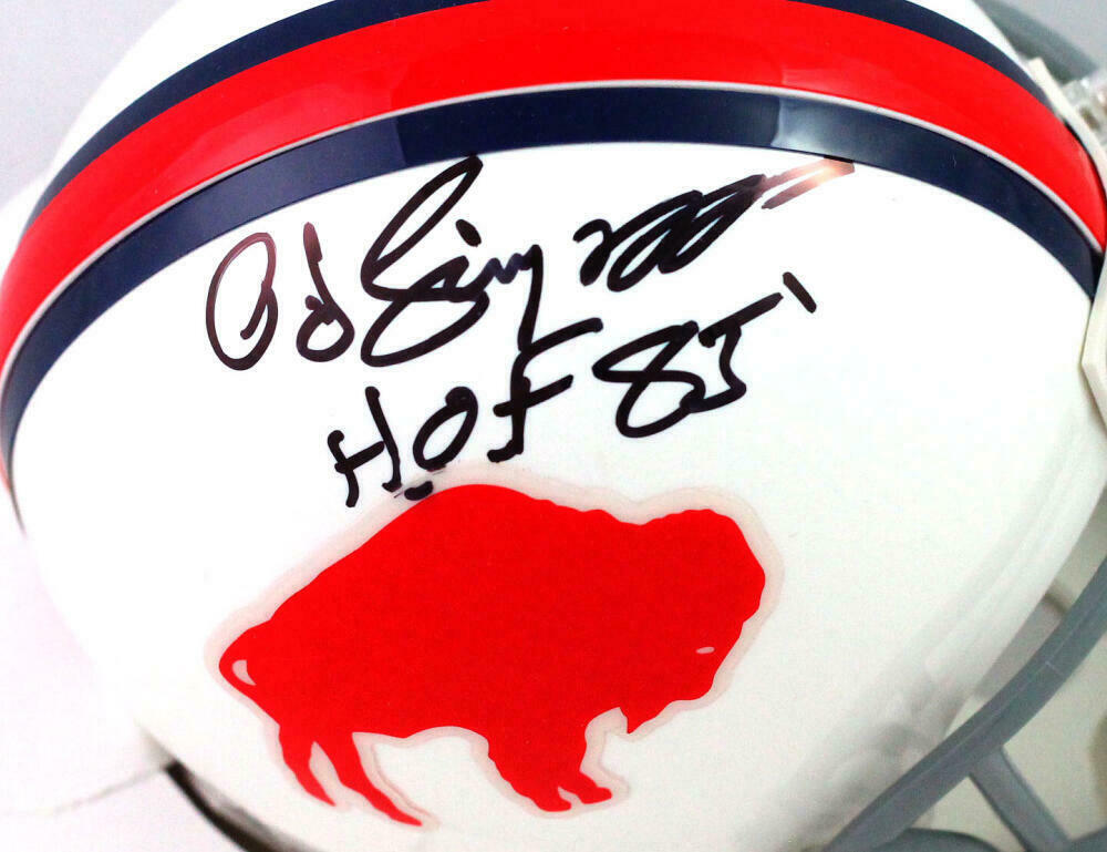 OJ Simpson Buffalo Bills Signed 65-73 TB Mini Helmet w/HOF (JSA COA)