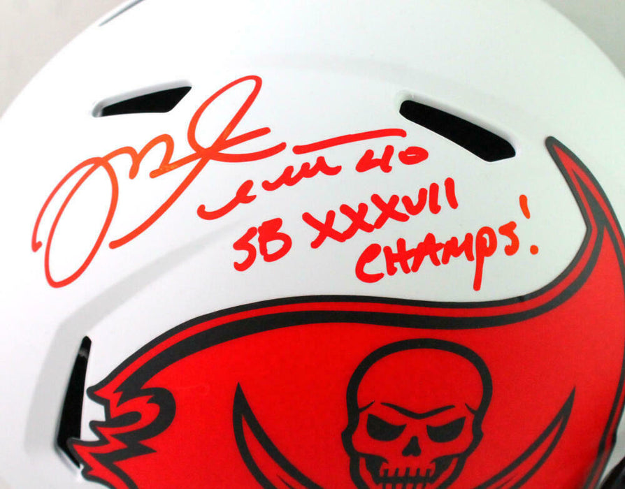 Mike Alstott Tampa Bay Buccaneers Signed Buccaneers Lunar Speed Full-sized Helmet SBC *Red (BAS COA)