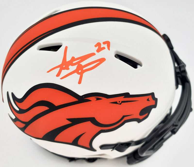 STEVE ATWATER AUTO DENVAR BRONCOS LUNAR ECLIPSE WHITE MINI HELMET BAS COA