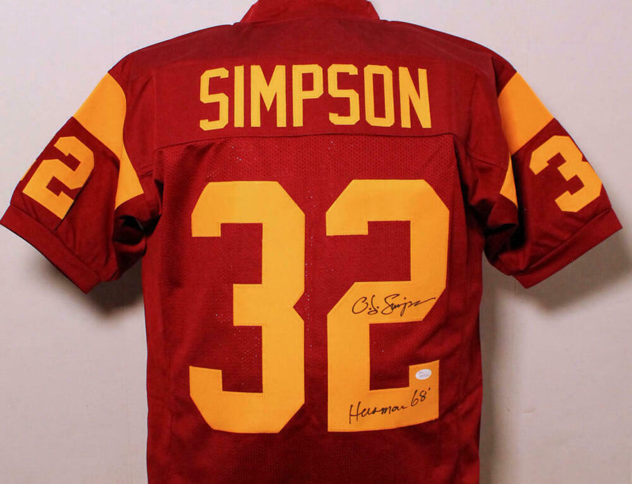 O.J. Simpson Signed Maroon College Style Jersey w/ Heisman (JSA COA) —  Ultimate Autographs