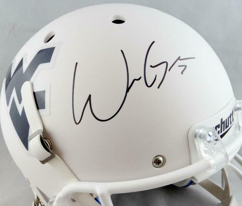 Will Grier West Virginia Mountaineers Signed Full Size White Schutt Helmet (JSA COA)