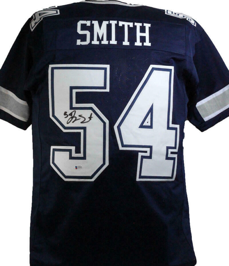 Jaylon Smith Autographed Dallas Cowboys Blue Pro Style Jersey- (BAS COA)