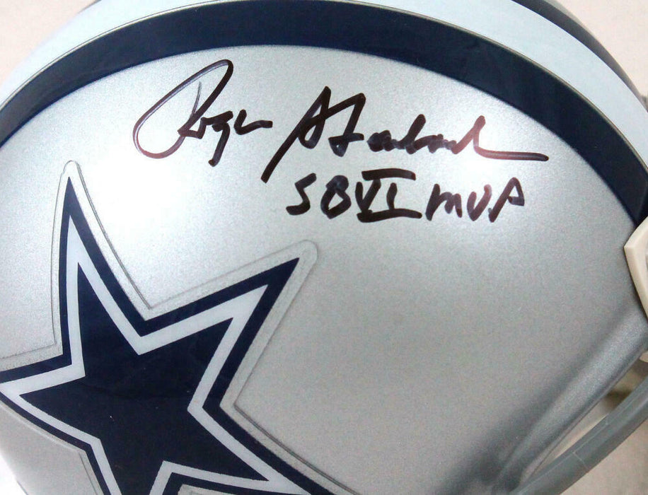 Roger Staubach Autographed Dallas Cowboys Mini Helmet w/SB MVP-BAS COA