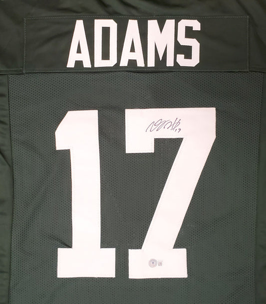 DAVANTE ADAMS GREEN BAY PACKERS AUTOGRAPHED SIGNED GREEN JERSEY QR 193782 (BAS COA)