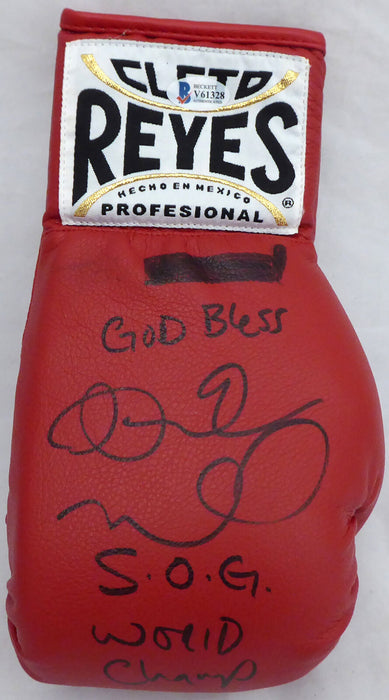Andre Ward Signed Red Reyes Boxing Glove God Blessn World Champ (BAS COA)