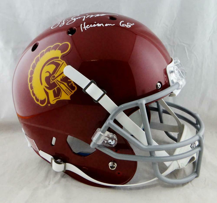 O. J. Simpson USC Trojans Signed F/S Schutt Helmet Heisman (JSA COA)
