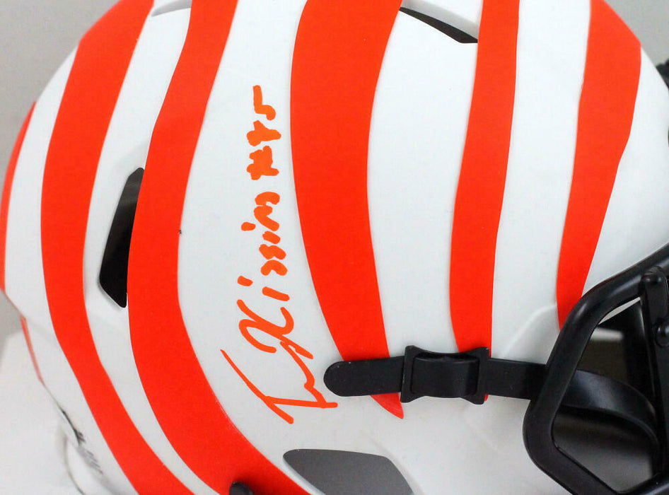 Tee Higgins Cincinnati Bengals Signed Lunar Mini Helmet (BAS COA)