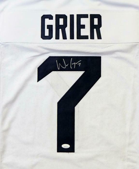 Will Grier Autographed White College Style Jersey (JSA COA)