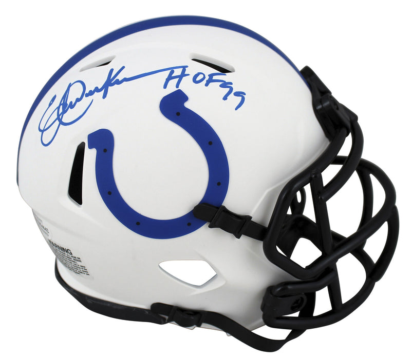 Eric Dickerson Indianapolis Colts Signed HOF 99 Lunar Speed Mini Helmet BAS COA (Baltimore)