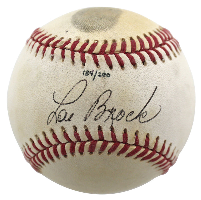 Lou Brock St. Louis Cardinals Signed Thumbprint ONL Baseball LE#189/200 #BD23610 (BAS COA)