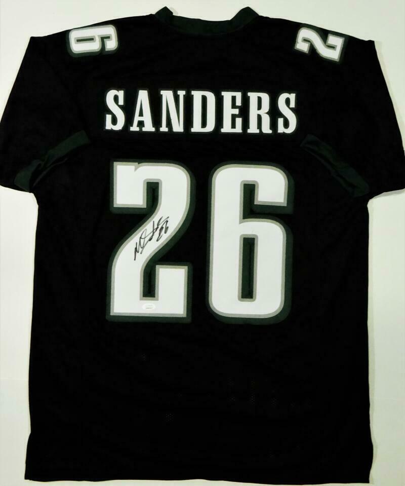 Miles Sanders Signed Philadelphia Eagles Logo Football JSA