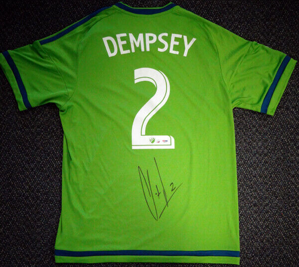 Clint Dempsey Seattle Sounders Signed Green Adidas Jersey Size L 89895 (PSA/DNA COA)