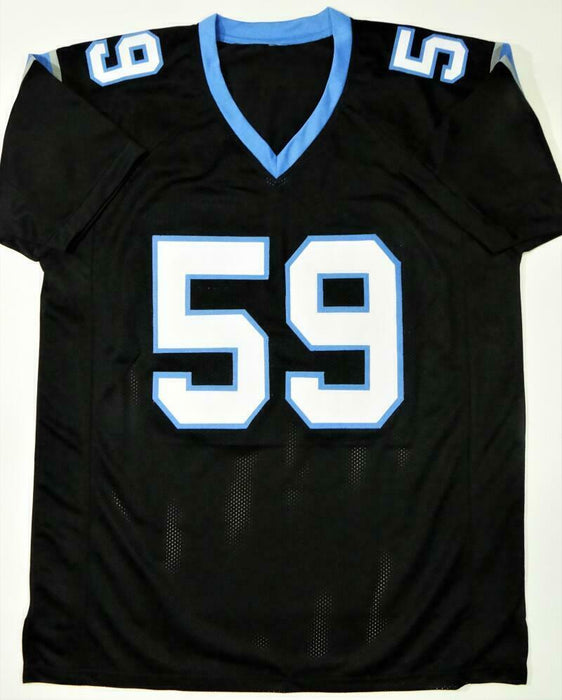 The Jersey Source Luke Kuechly Autographed Black Pro Style Stat Jersey- Beckett W Hologram *Black