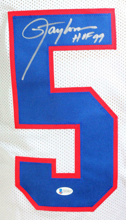 Lawrence Taylor New York Giants Signed White Pro Style Jersey with HOF *5 (BAS COA)