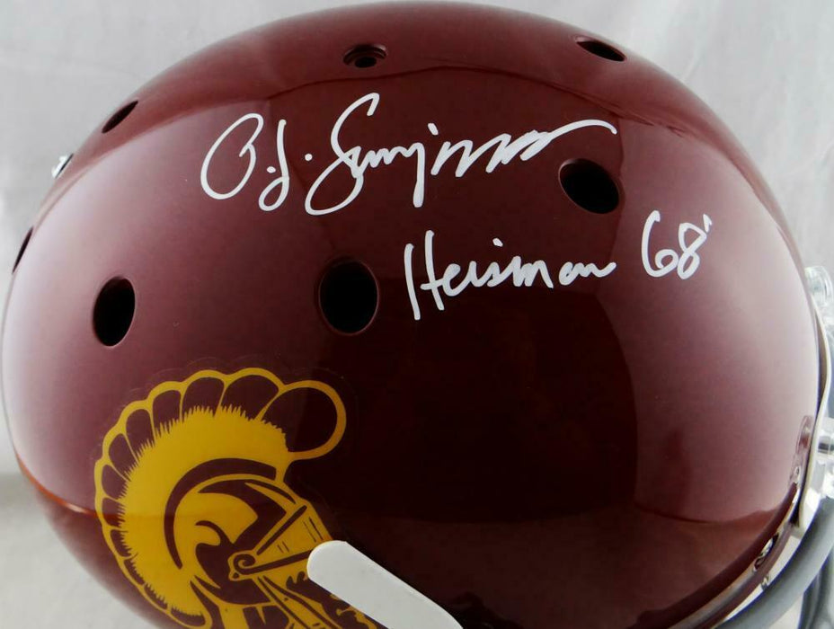 O. J. Simpson USC Trojans Signed F/S Schutt Helmet Heisman (JSA COA)