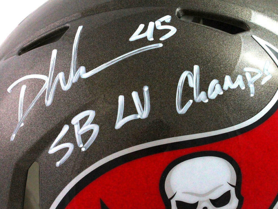 Devin White Tampa Bay Buccaneers SignedF/S Authentic Speed Helmet W/ Insc (BAS COA)
