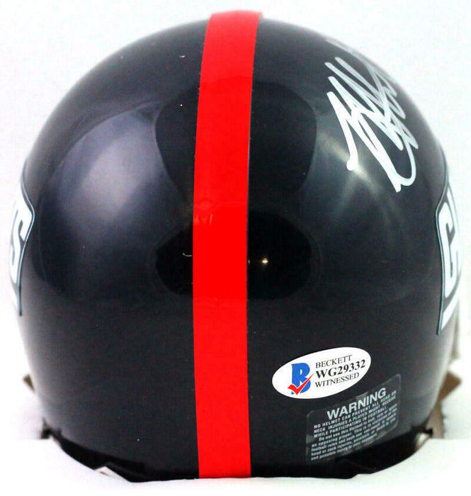 Michael Strahan New York Giants Signed NY Giants 81-99 TB Mini Helmet *Silver (BAS COA)