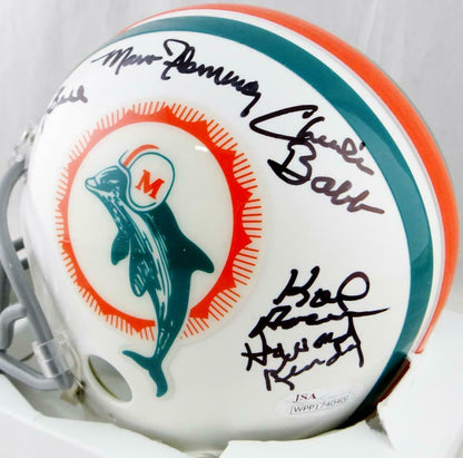 72 Dolphins Miami Dolphins Signed TB Mini Helmet with 9 Signatures *Dolphins 1 (JSA COA), , 