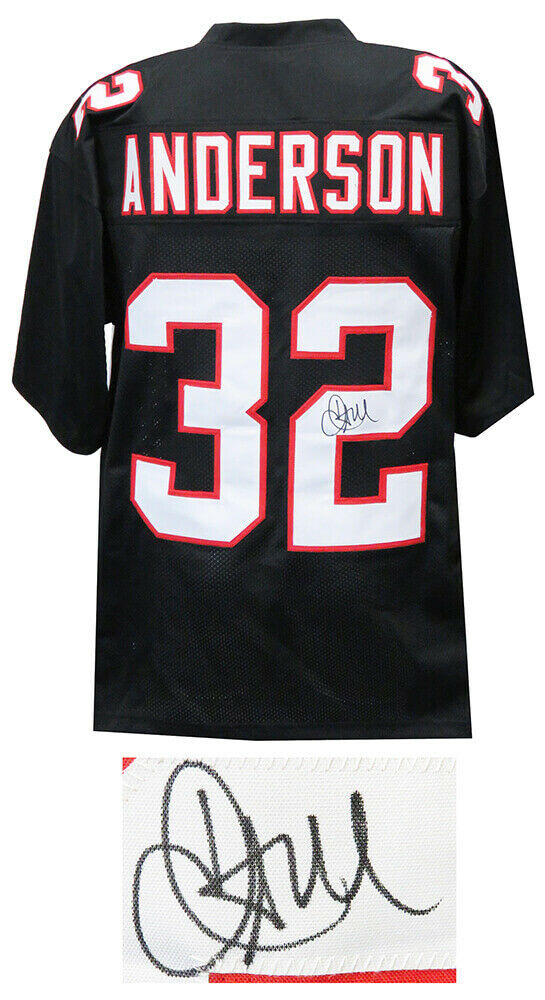Jamal Anderson Atlanta Falcons Signed Black Custom Football Jersey (SS COA)