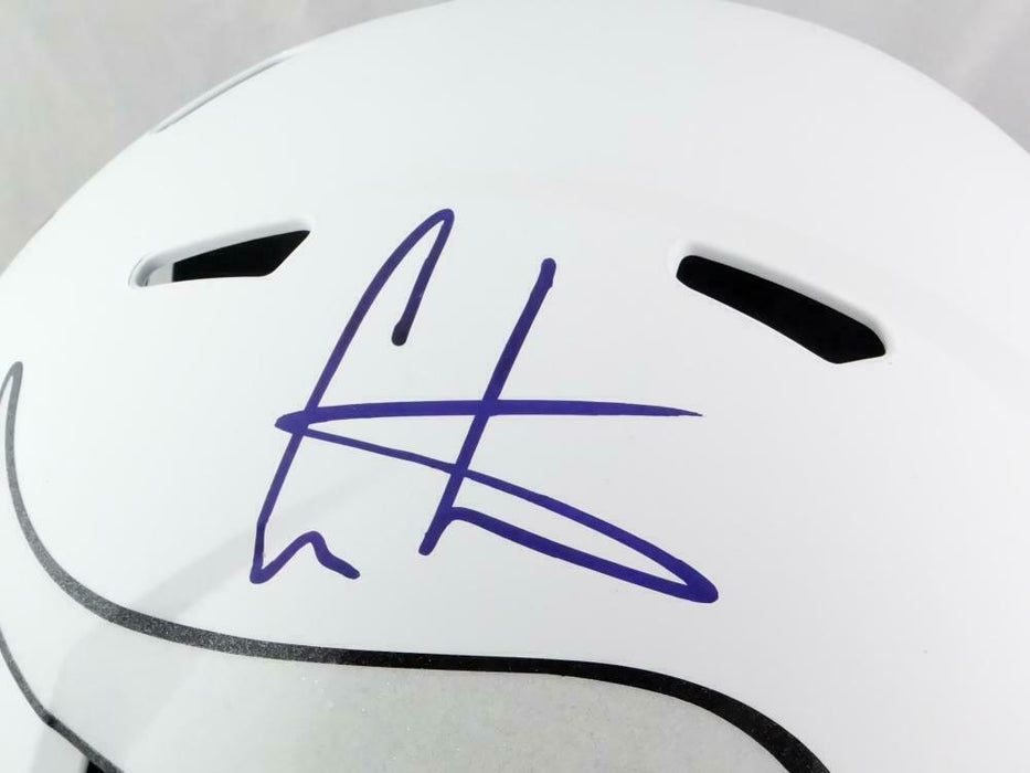 Cris Carter Minnesota Vikings Signed F/S Flat White Speed Helmet-(BAS COA)