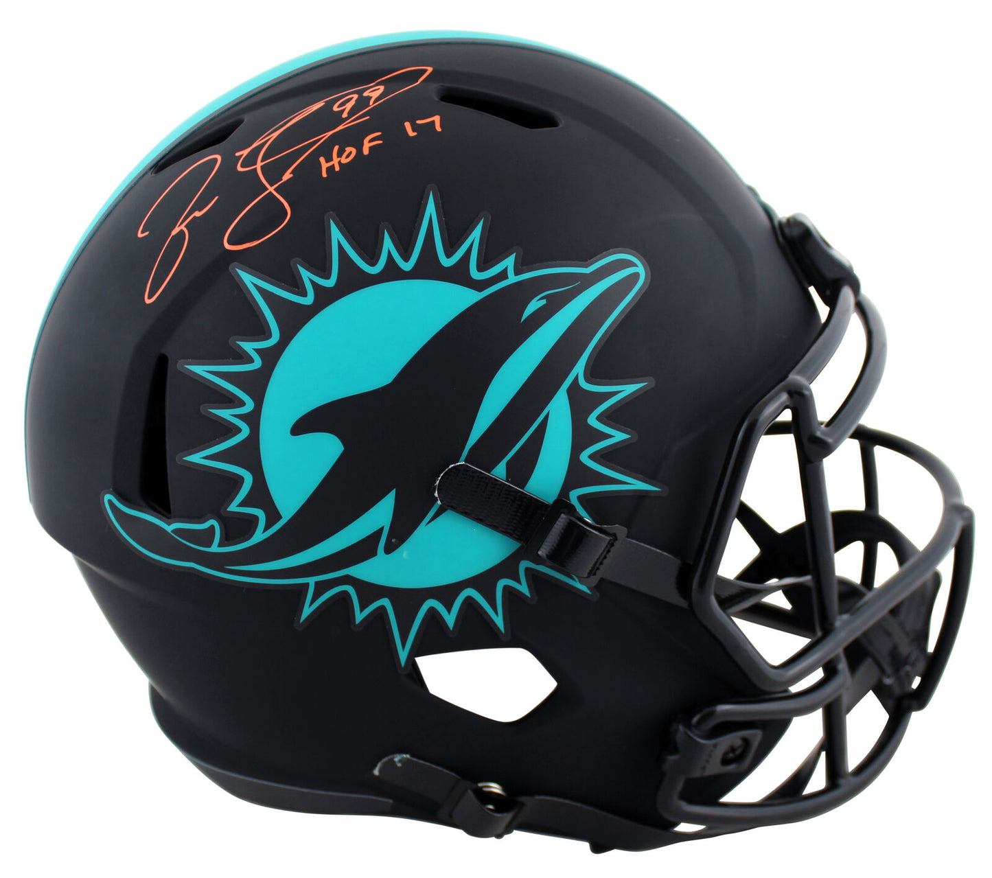 Jason Taylor Miami Dolphins Signed "HOF 17" Eclipse Full Size Speed Rep Helmet (BAS COA)