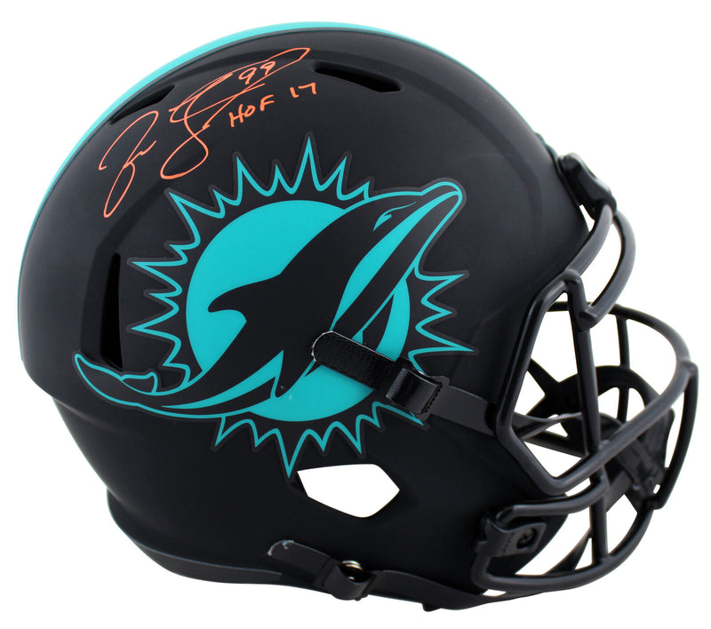 Jason Taylor Miami Dolphins Signed "HOF 17" Eclipse Full Size Speed Rep Helmet (BAS COA)